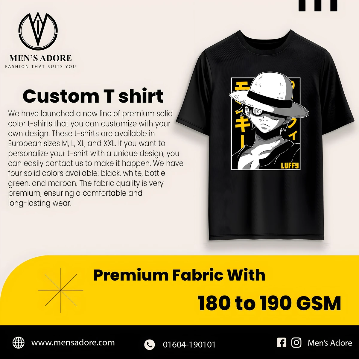 PREMIUM MEN T-SHIRT ONLY FOR CUSTOMIZED